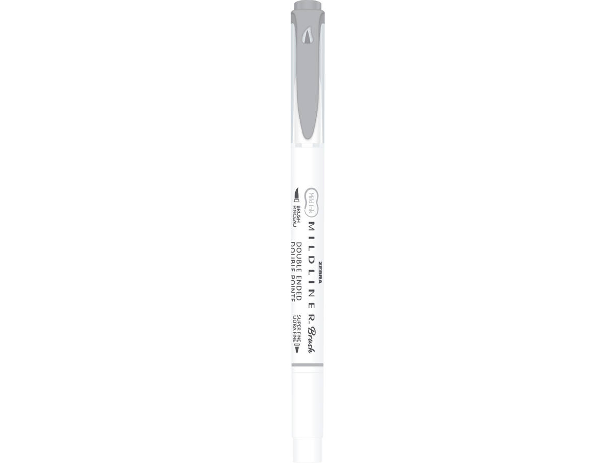 Marcador ZEBRA Mildliner (Pincel Punta Doble - Gris)
