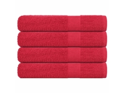 Toallas 4 Uds Rojo 100x200 Cm 360 Gsm 100 Algodón Wsd247466