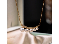 (oro) Plata S925, Degradado De Media Luna Plateada Para Un Toque De Lujo Discreto Y Sofisticación, Collar De Estilo Francés.