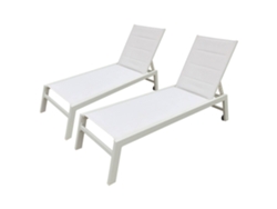 Pack De 2 Tumbonas Barbados En Textileno Blanco - Aluminio Blanco