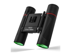 Mini binoculares 10x25 HD compactos y plegables para observación de aves, conciertos, deportes, senderismo, caza y acampada, color negro Yizhood