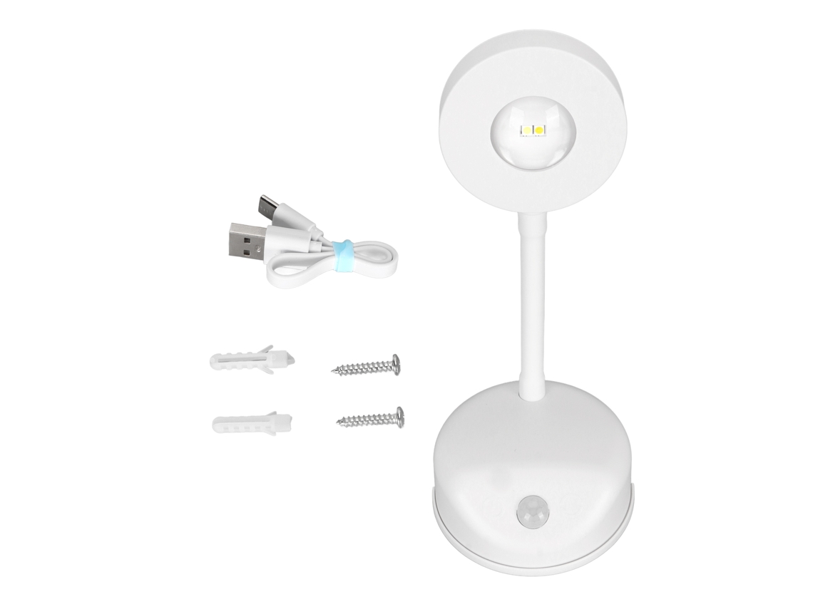 2026-lámpara De Pared Led Con Sensor De Movimiento Recargable Regulable 3 Temperaturas De Color Para Cuadros Blanco