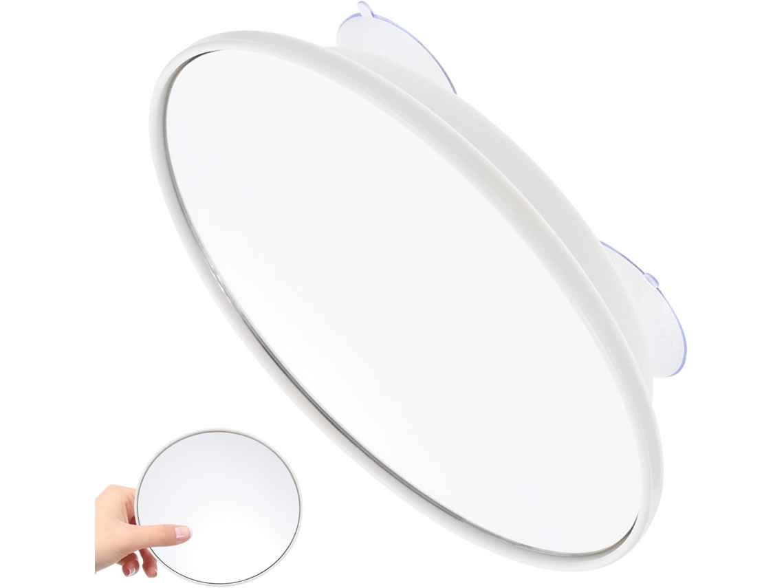 Espejo De Maquillaje Con Aumento De 10x Y Ventosa, Blanco, Ø150 Mm, No Requiere Perforación Para El Cuidado De La Piel.