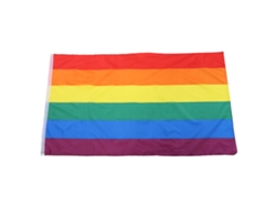 Bandera arcoíris del orgullo gay de poliéster con ojos y cuello