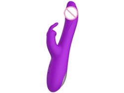 Vibrador femenino de conejo telescópico de doble motor de 10 velocidades (púrpura) YIZHOOD