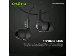 Auriculares Intrauditivos Con Cable Oraimo Oep-e26 Negros Con Audio Dinámico De 3,5 Mm