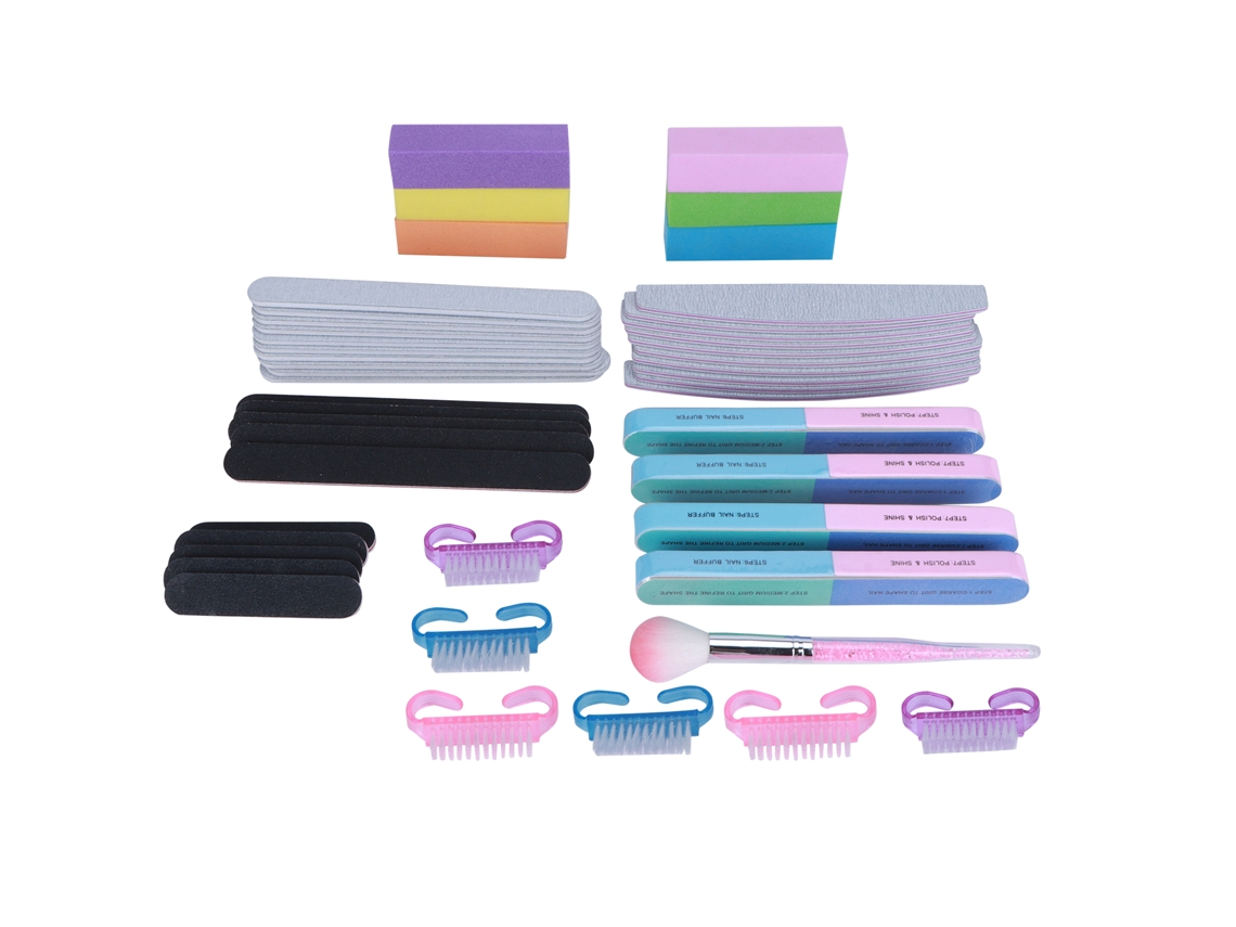 Kit De Manicura De 47 Piezas: Limas, Pulidores, Bloques Y Cepillos Para Uñas.