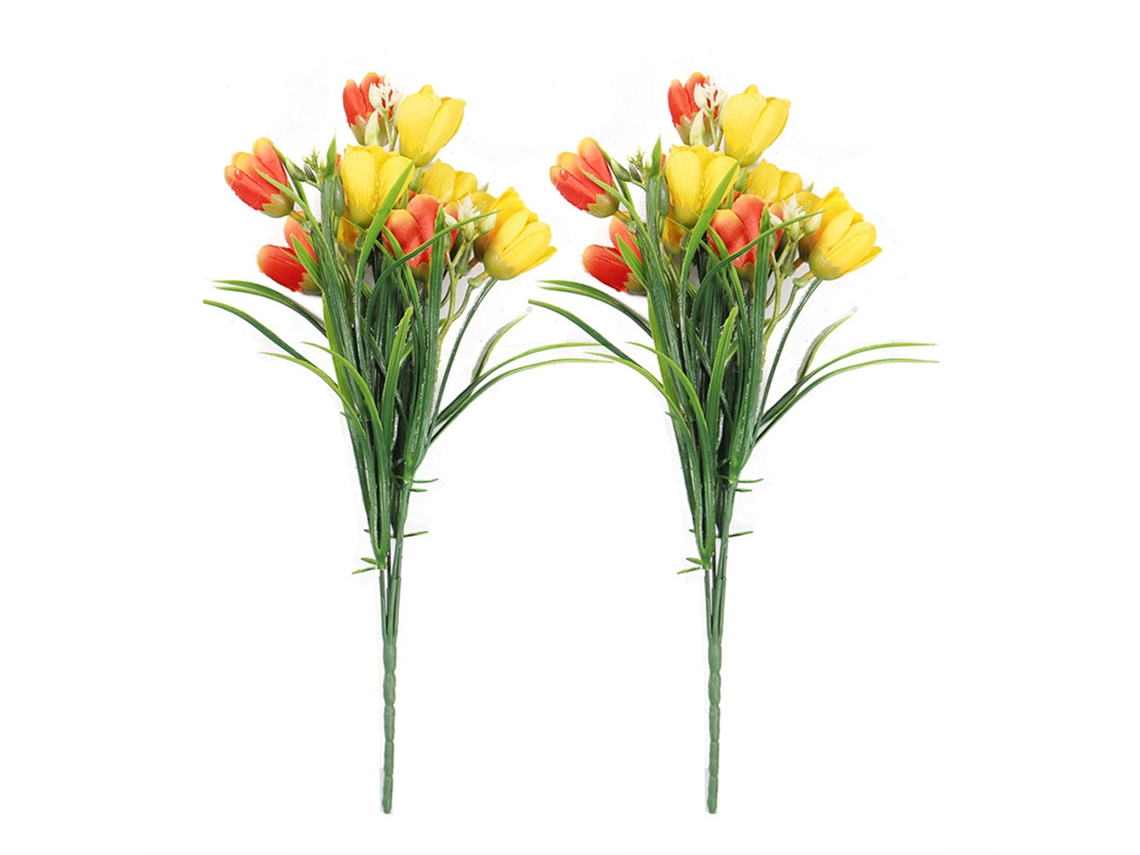 Ramo De Tulipanes Artificiales (2 Piezas) - Flor Decorativa Para El Hogar, Jardín, Boda, Fiesta