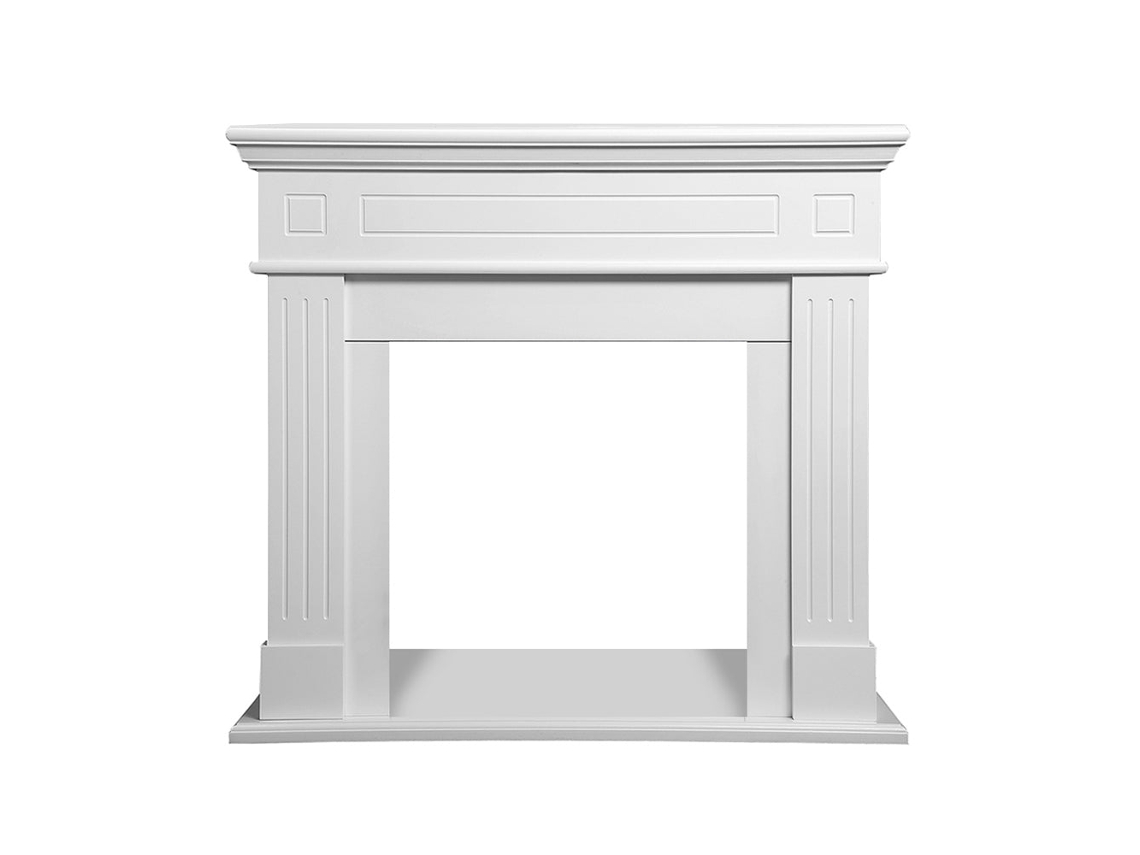 Marco de chimenea con revestimiento de madera, L110xp36xa100, Cambridge White Divina Fire