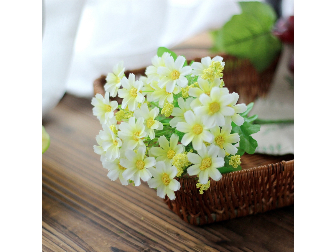Margarita Artificial, Sin Flor, 28 Unidades, Decorativa, Ecológica, Blanca.