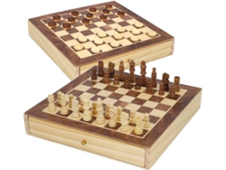 Juego de Ajedrez COLORBABY 2 en 1 madera con cajón (6 años)