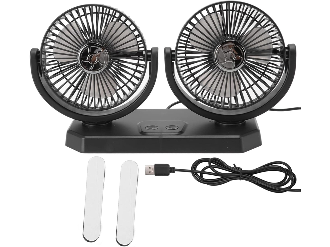 Ventilador De Refrigeración Potente De 12 V Y 3 Velocidades Para Coches Y Camiones Con Carga Usb.