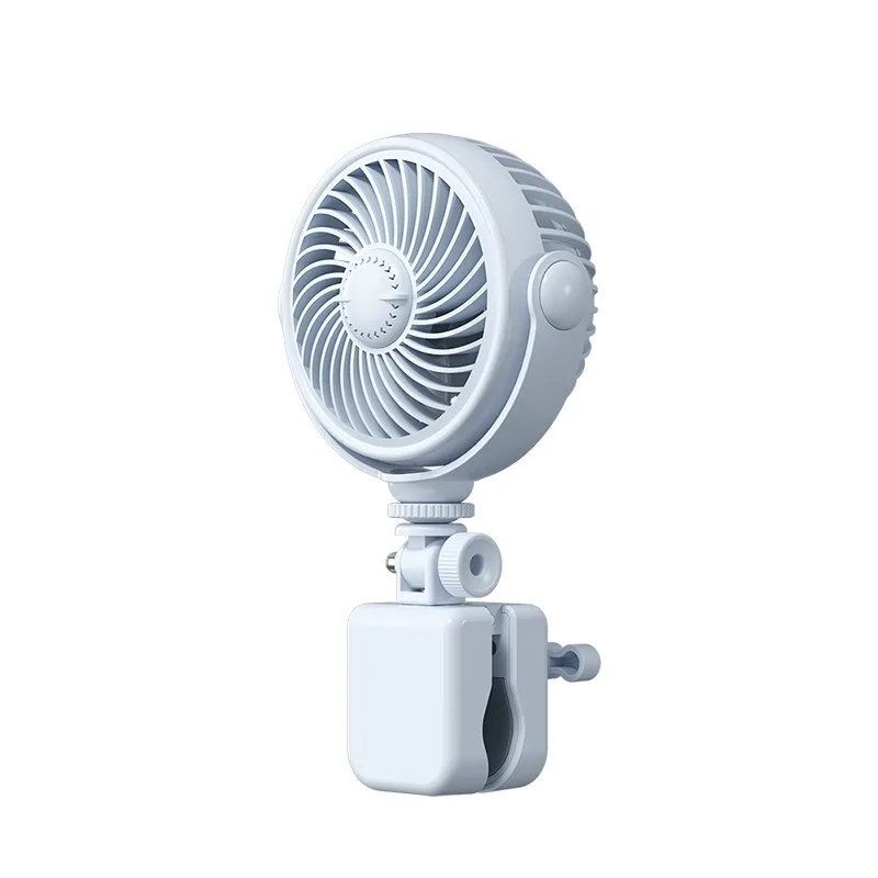 Ventilador Con Clip (azul), Ajuste Flexible De 720°, Tres Velocidades De Viento.