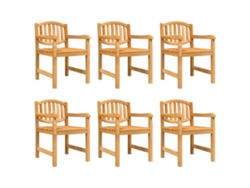 Maison Exclusive - Sillas de jardín, 6 unidades, 58x59x88 cm, madera maciza de teca.