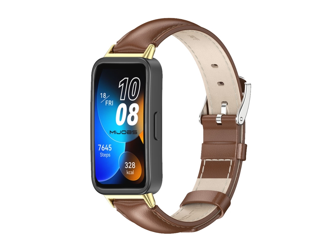 Correa Smartwatch para Huawei Band 8 Mijobs Correa de Piel (Marrón Dorado)