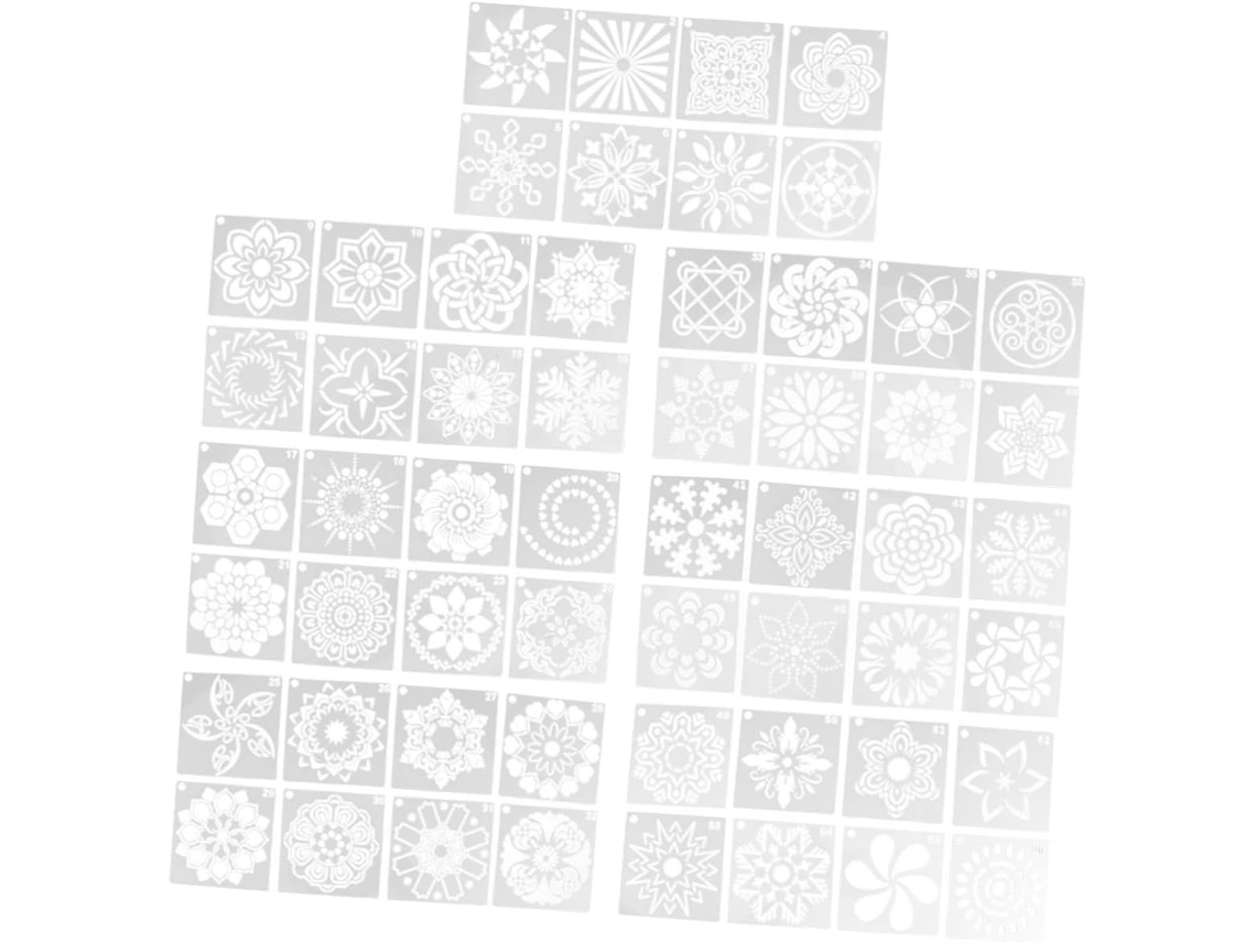 56 Piezas De Plantillas Creativas De Mandalas Para Pintar, Decorar Y Crear Proyectos.