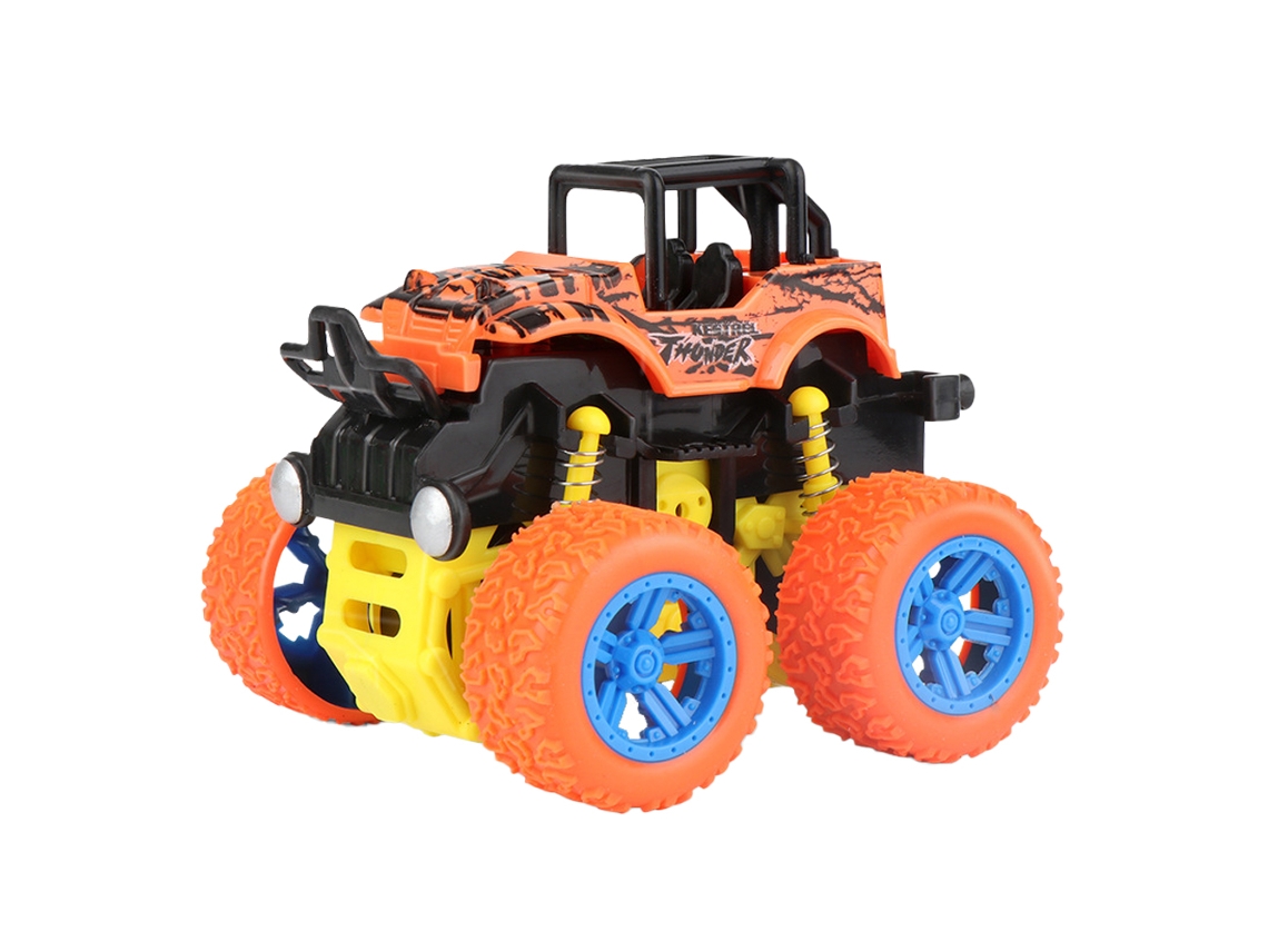Monster Trucks Para Niños Push And Go Coches Con Motor De Fricción Vehículos Juguetes Coche De Acrobacias Giratorio 360 Naranja CHRUI