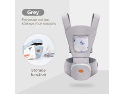 Portabebés tipo bandolera horizontal multifuncional con soporte de almacenamiento, color gris HEXINYIGJLY (7-45 lbs)