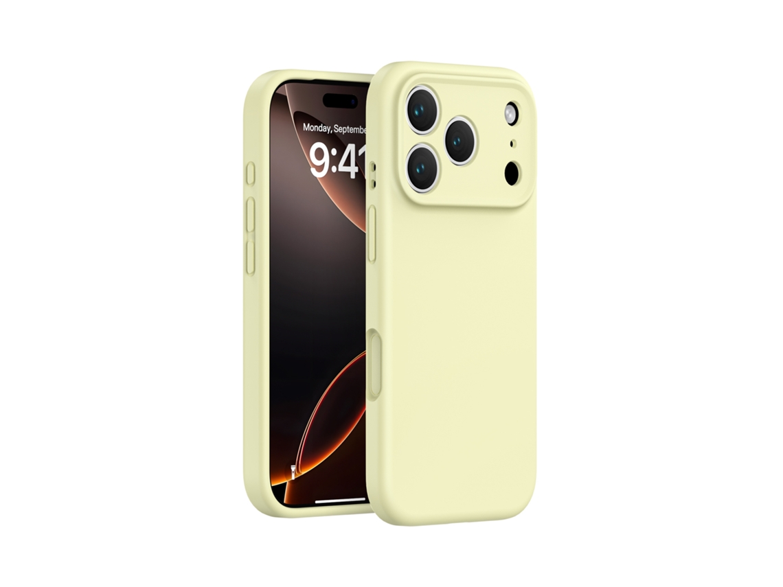 (amarillo Claro, Iphone 16 Pro) Funda De Silicona Líquida Para Iphone, Cobertura Total Sin Huecos, Protección De Botones De Una Sola Pieza.