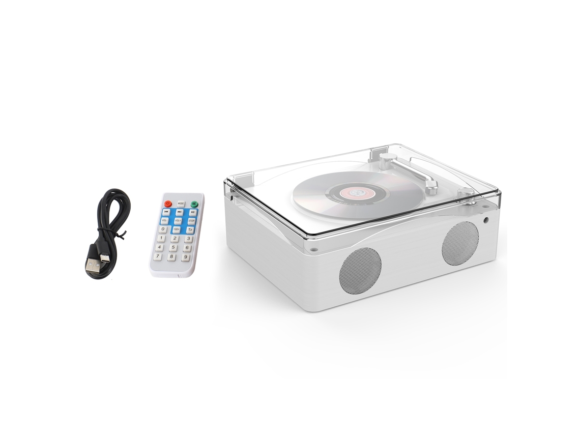 Reproductor De Cd De Madera Retro Portátil Multifuncional Con Batería Recargable, Altavoz Bt Y Control Remoto Usb