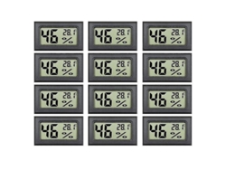 Paquete De 12 Mini Medidores Digitales Electrónicos De Temperatura Y Humedad Para Interiores, Termómetros E Higrómetros Con Pantalla Lcd En Grados Celsius.