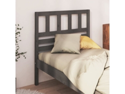 Cabecero De Cama Madera Maciza De Pino Gris 106x4x100 Cm