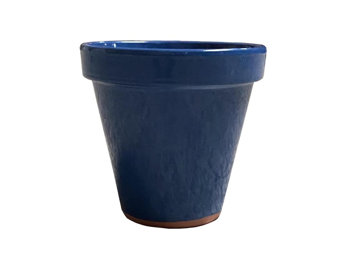 Maceta ceramica color azul 19x19,5 cm