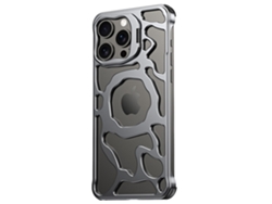 Soporte Carcasa Aleación Gris Para Iphone 14 Pro Max Aluminio Plateado