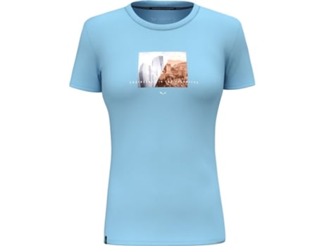 Camiseta de Mujer SALEWA Pure Design Dry Azul (XS)