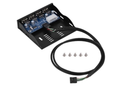 Panel Frontal De Disquete Usb2.0 Bahía De 3.5'' Conector 9 Pines A 4 Interfaces Hub Usb 2.0