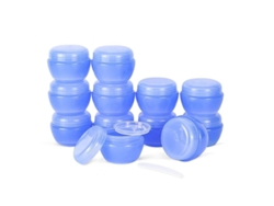 Frasco Pequeño De Plástico Con Tapa Y Revestimiento De 30 Ml - Dispensador De Crema (12 Unidades, Azul) Para Viajes Y Muestras