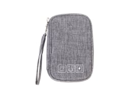 Mochila Organizadora Multifuncional Para Accesorios Electrónicos: Cables De Datos, Batería Externa Y Auriculares - Gris Claro
