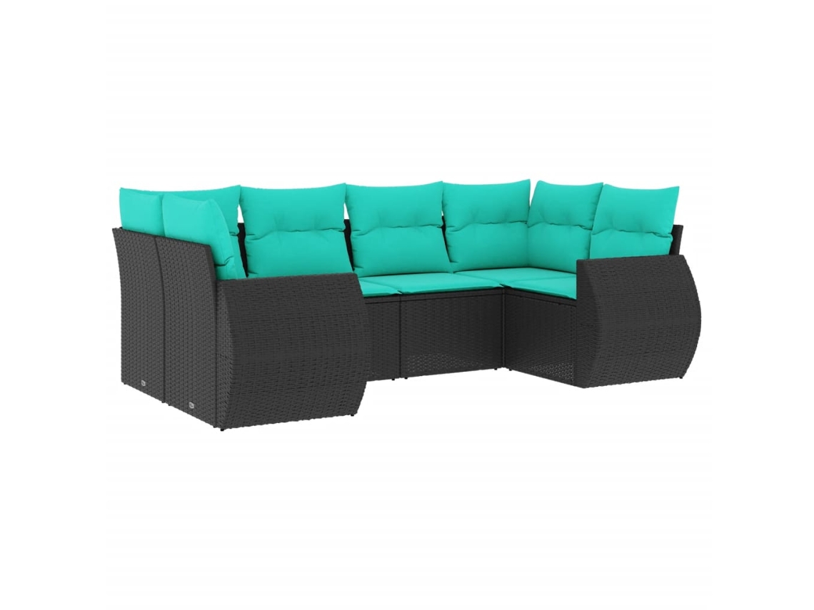 Maison Exclusive - Conjunto De Sofá De Jardín De 6 Piezas Con Cojines, De Poliratán Negro