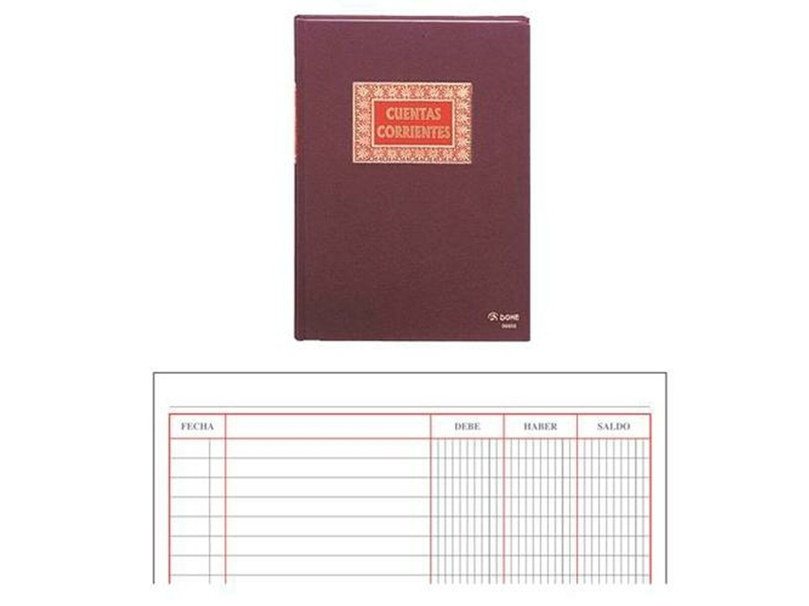 Libro de Cuentas DOHE 09908 Burdeos A4 100 Hojas
