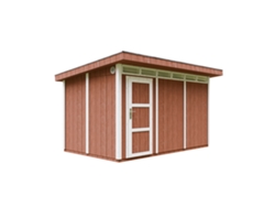 Caseta Jardin Exterior paneles a base de Madera LP SmartSide 8,7 m² con Suelo y Baldosas Bituminosas - L279xA412xA237 cm TIMBELA M904 - REDWOOD RED