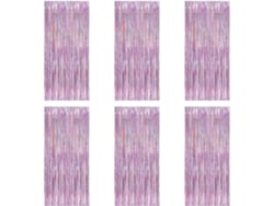 Juego De 6 Cortinas Transparentes Para Decoración De Fiestas De Cumpleaños.