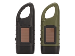 Linterna LED recargable solar con manivela Aetheria (2 unidades) para emergencias, acampada y supervivencia al aire libre.