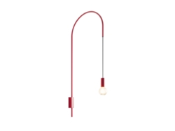 Lámpara de pared Zafferano Filo, giratoria 200°, metal pintado, casquillo E27 (bombilla de 60 W máx. incluida), altura 110 cm - Roja