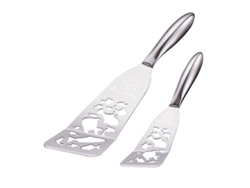 ¡Calidad y diseño! Juego de 2 espátulas de acero inoxidable para pescado (34,5 y 27,5 cm). Bordes ultrafinos, superresistentes y aptas para lavadora.