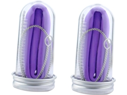 juegos de pajitas de silicona reutilizables y plegables con cepillo y estuche. ZYBLSSBB
