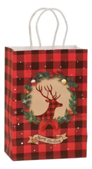 24 bolsas de papel kraft con asa para regalos de Navidad (vayotoy)