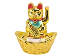 Gato de la suerte Baok con mano móvil para la fortuna y la riqueza, decoración de oficina dorada Mly358a