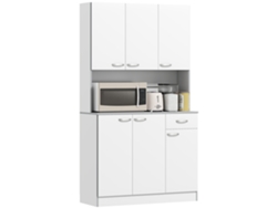 Ilha de cozinha com rodas, carrinho com tomada usb, bancada rebatível, 2 gavetas 119,5x74x94,5cm branco ZENCORE SERVICES