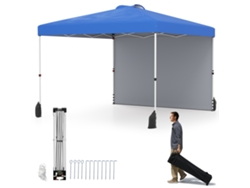 Tienda Plegable Con Panel Trasero Costway Pop-up (3 X 3 M - Tela Oxford - Azul)