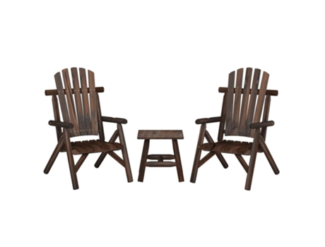 Conjunto 3 de muebles de jardín VIDAXL madera maciza de abeto