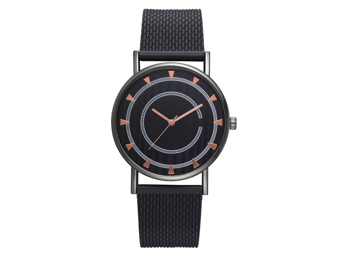 Reloj De Pulsera Clásico De Cuarzo Fanteeda Para Hombre Y Mujer, Color Negro Y Oro Rosa.