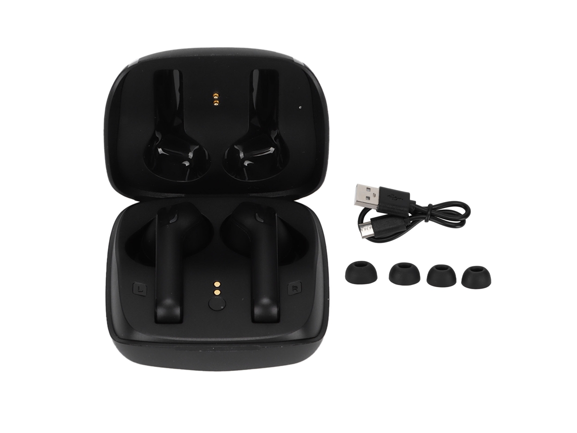 Fone De Ouvido Bluetooth 5.0 Sem Fio Com Compartimento De Carregamento Dualcall Earbuds Preto