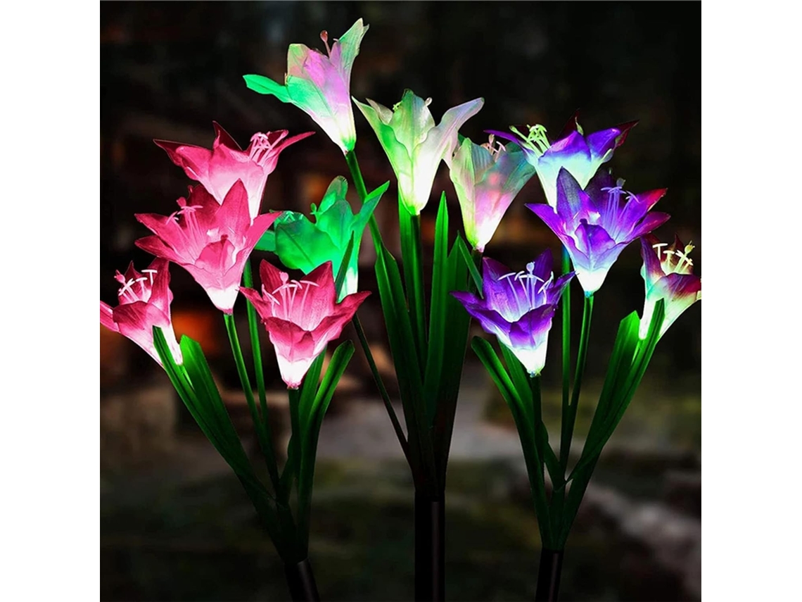 Luces solares para jardín, flores decorativas para exteriores más brillantes con carga rápida, energía solar de mayor duración para iluminar caminos y patios.