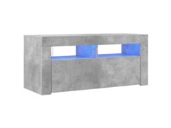 Mueble de TV con luces LED, Gris Cemento, 90x35x40 cm, MAISON EXCLUSIVE
