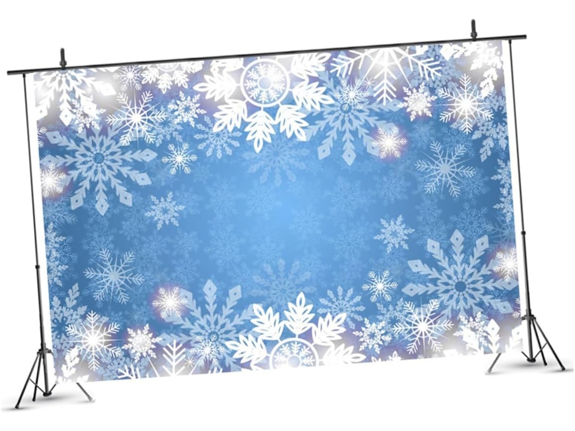 Fondo Fotográfico De Copos De Nieve Navideños Para Interiores